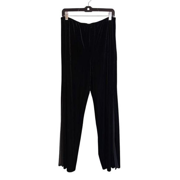 Alex Evenings Pants - Alex Evenings Velvet Wide Leg Pants Size Medium Pleated Chiffon Side Cocktail